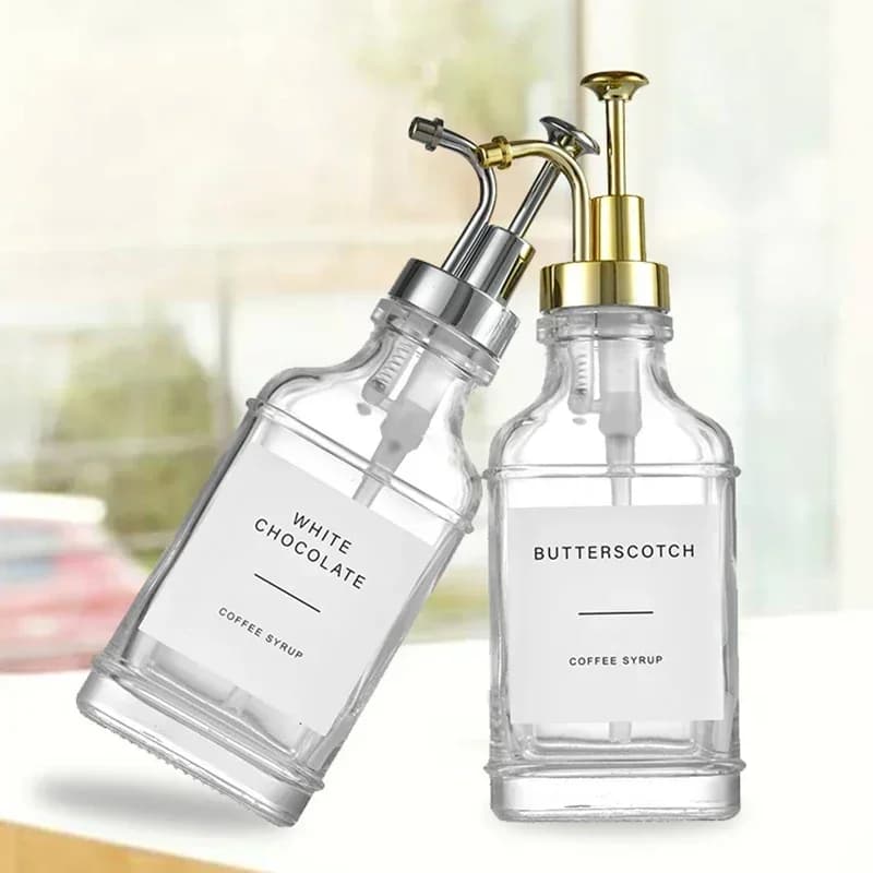 Dispenser per pompa di sapone Bottiglia di vetro Contenitore per sapone da bagno Contenitore quadrato per shampoo e lozione Bottiglie di vetro con pompe 500ml