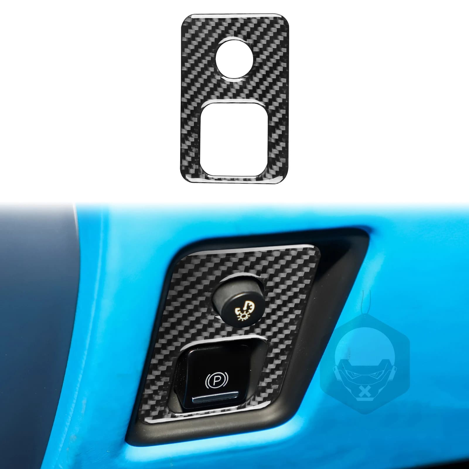 Per Chevrolet Corvette C8 2020-2023: Adesivi Accessori per Cornice Interruttore Freno di Stazionamento Elettronico in Fibra di Carbonio per Interni (Rifinitura)