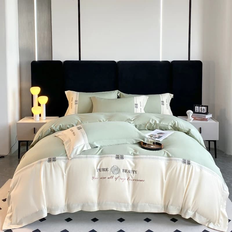 King Queen Luxury Light Cotton Bed Linen Set Double Bed With Bed Sheet Cover Loyalty Bed for 1/2 persons Elegant Bedroom