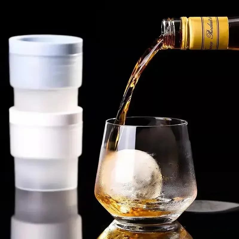 1 pezzo di stampo per palline di ghiaccio in silicone: cubetti di ghiaccio sferici per whisky, cocktail e bevande al bar | Vassoio per il ghiaccio rotondo a forma di lampadina
