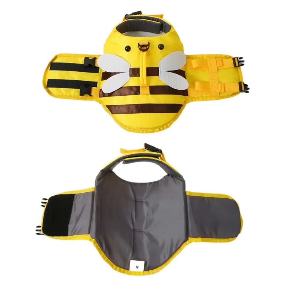 Pratico Giubbotto Salvagente per Cani Little Bee, Traspirante e Regolabile, Abbigliamento da Nuoto per Cani, Morbido Gilet Salvagente Estivo per Animali Domestici