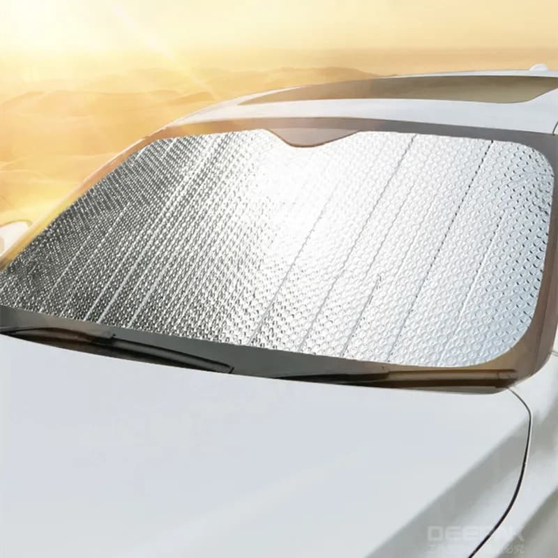 Parasole Pieghevole per Parabrezza Auto 140cm, Copertura Riflettente Portatile Traspirante Anti UV, Protezione Schermo Gratuita