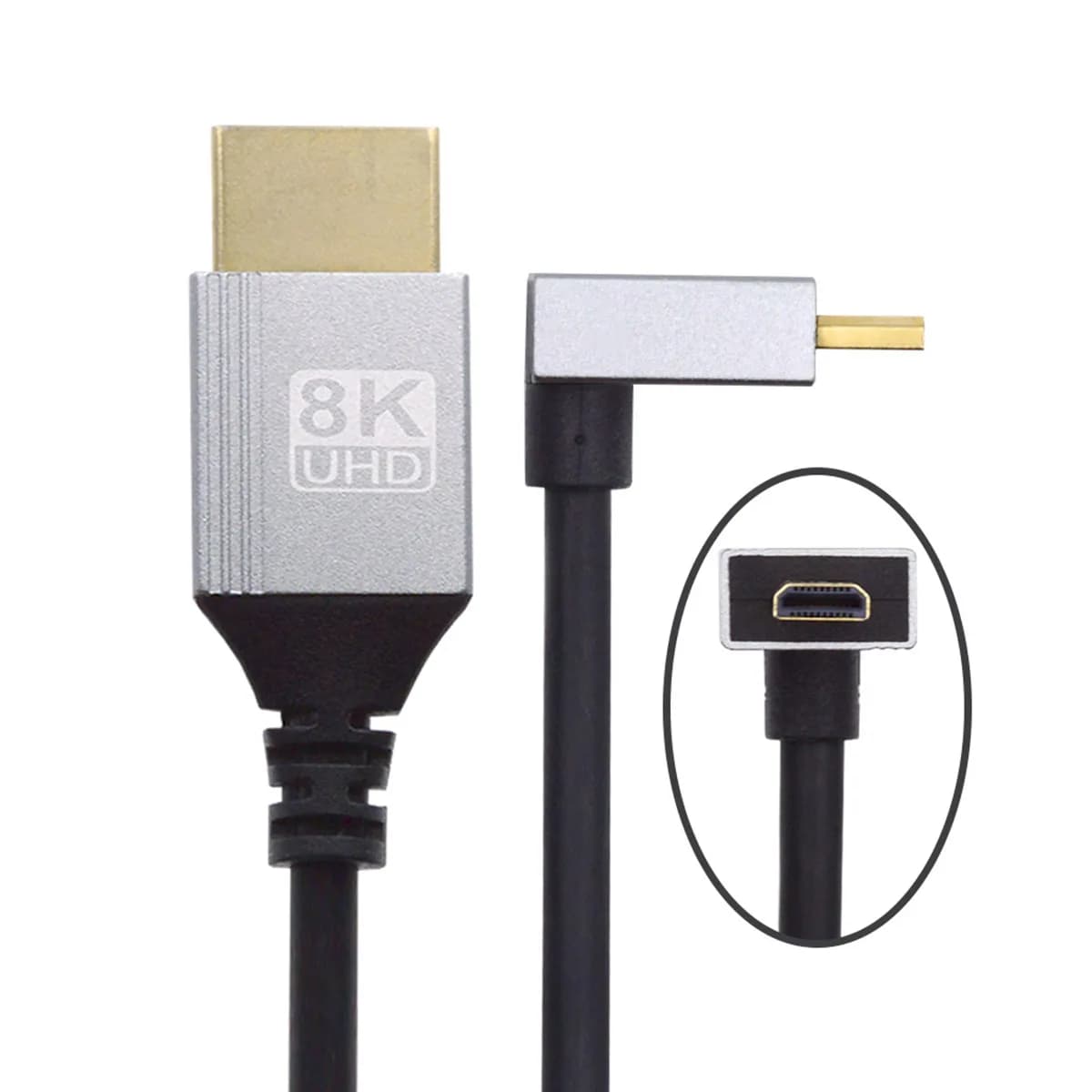 Cavo HDTV ultra sottile Mini HDMI 2.1 ad angolo verso l'alto Cavo sottile iper super flessibile da 90 gradi 8K 4K da tipo A a tipo C per fotocamera HDTV