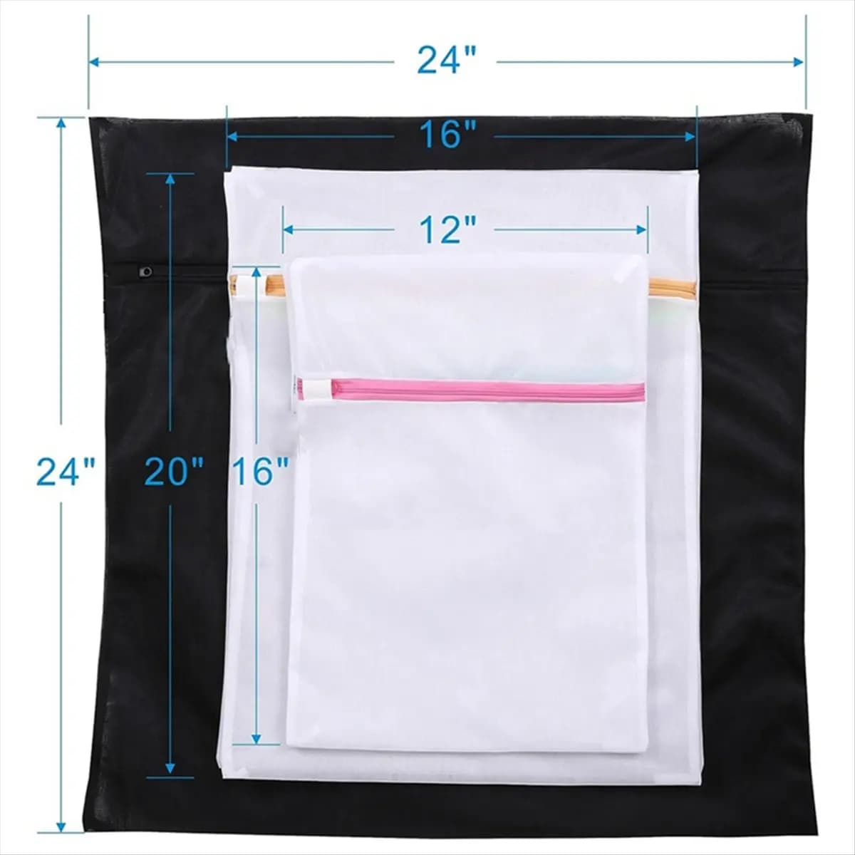 [N84R] Set of 5 Mesh Laundry Bags-1 Extra Large, 2 Big & Medium for Blouse, Hosiery, Stocking, Underwear, Travel