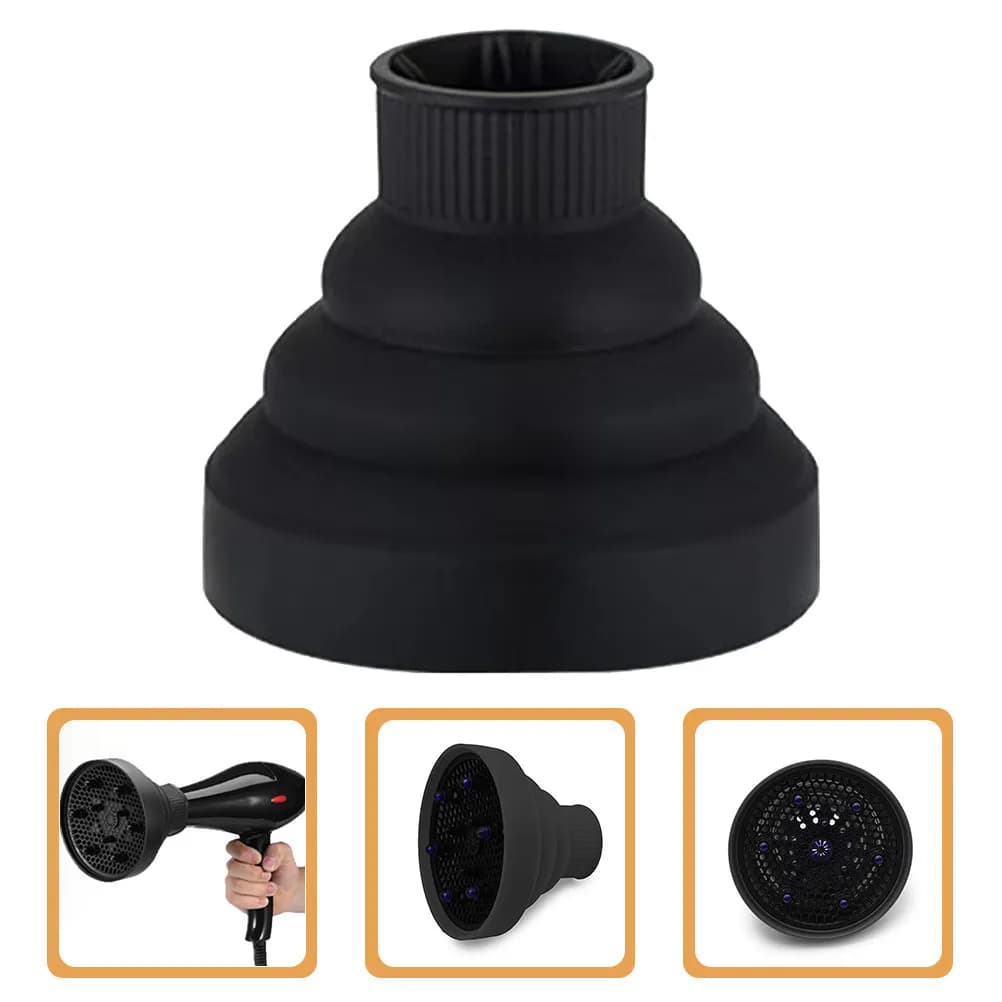 Silicone diffuser for Hair dryer, Safe Styling Folding accessory and Volume Increase