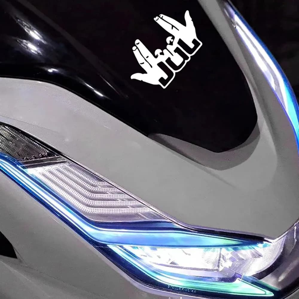 LYKX Divertenti JUL Finger Adesivi per auto moto Impermeabile Moto Serbatoio carburante Carenatura anteriore Scooter Decalcomanie in vinile Decorazione