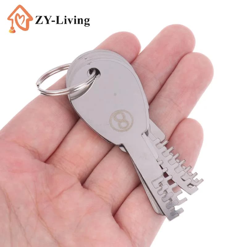 9in1 HUK Tools Stainless Steel Comb Lock Full Set Repair Tool Key Blank