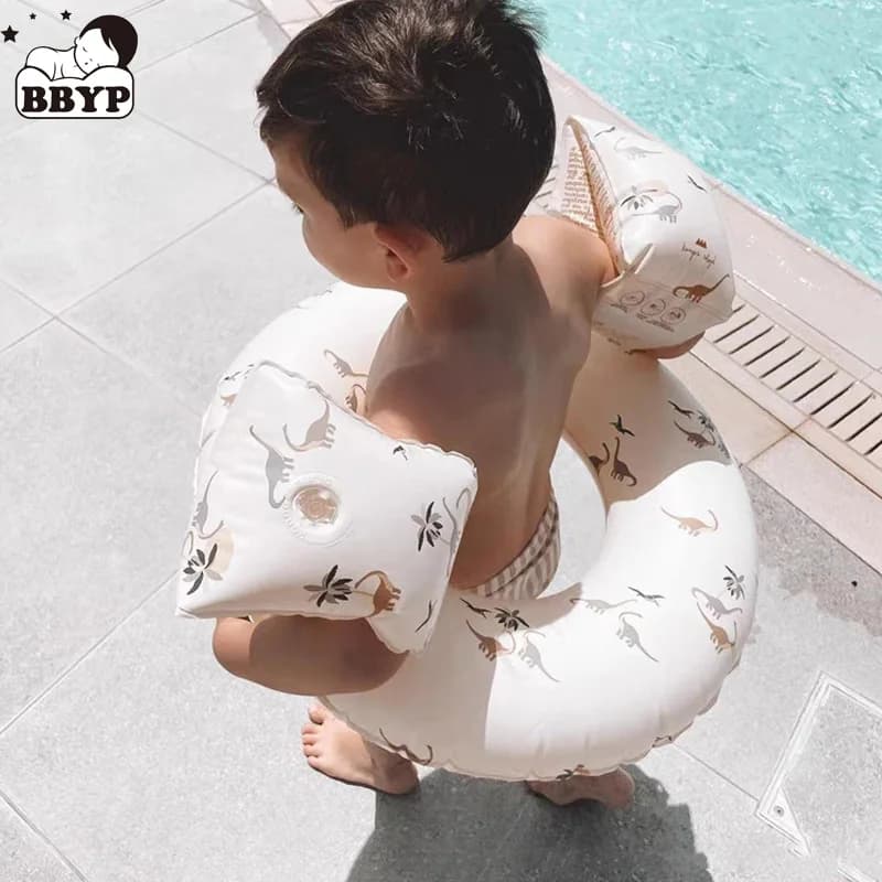 Giubbotti di salvataggio per bambini sicurezza bambino galleggiante manica del braccio anello galleggiante anello di nuoto bambini giubbotto di salvataggio regolabile pozzanghera maglione costumi da bagno