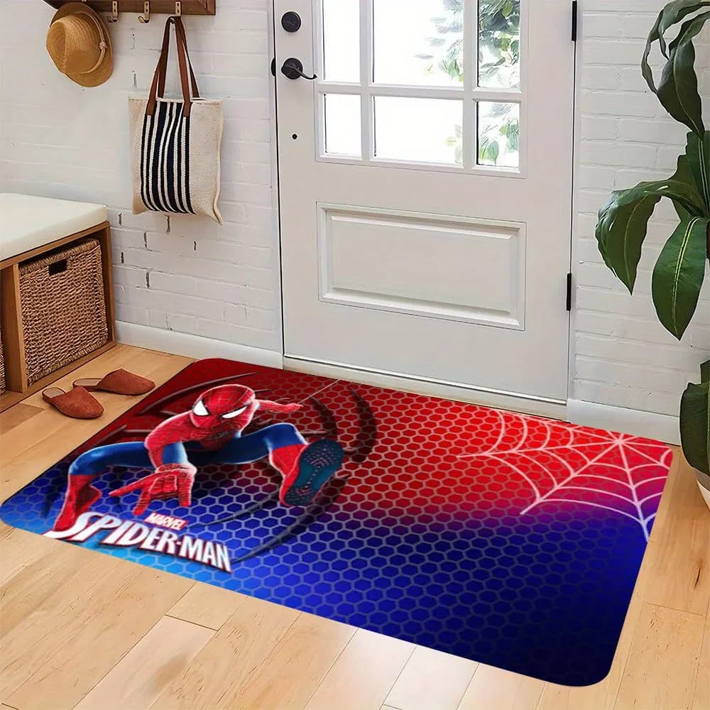 1 tappetino Marvel Spider-Man per interni ed esterni, per ingresso, soggiorno, camera da letto, tappeto antiscivolo, regalo perfetto per i fan di Marvel