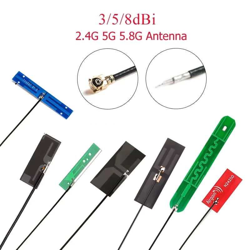 5PCS 2.4Ghz 4G 5G WIFI Antenna interna FPC PCB 5dBi 8dBi IPX IPEX connettore saldatura Omni Buletooth Antenna 3dBi IEEE b/g/n WLAN