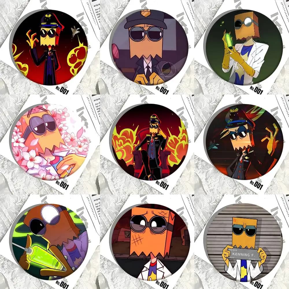 Dr. Flug Villainous Anime Round Badge Creative Brooch Clothing Backpack Accessories Lapel Pin