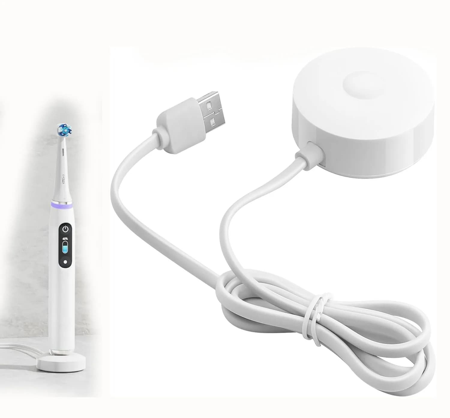 Magnetic charging base USB KVIFO for electric toothbrush Oral-B iO Series 7/8/9 9S 10S iO7 iO8 iO9 3768, adapter 100-240V
