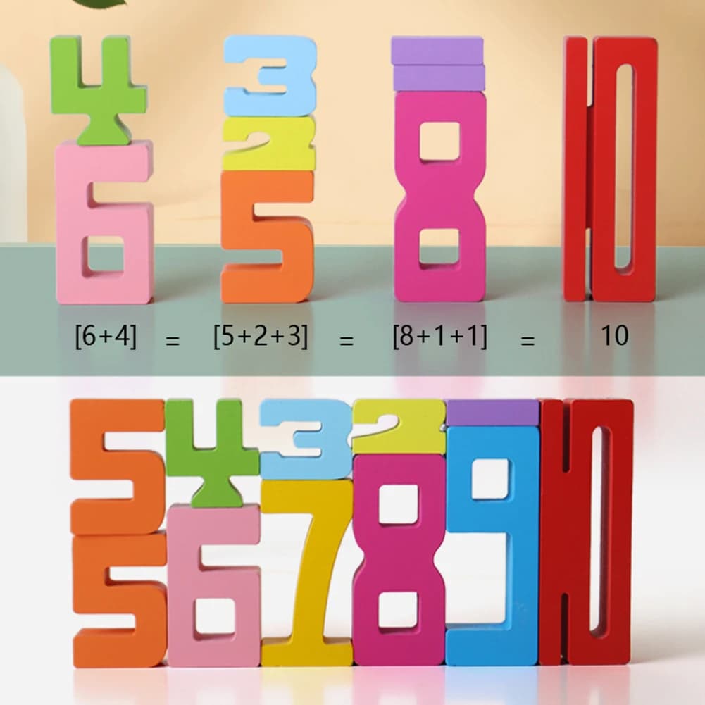 Digital Building Blocks Kids Math Toys Children's Montessori Educational Toys Learning Number Stacking Blocks Creative Puzzles