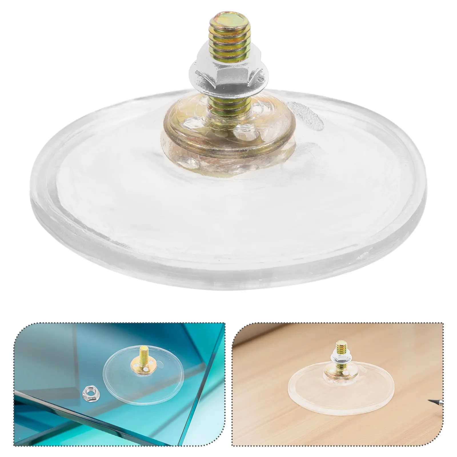 15 Pezzi Ganci a Ventosa Robusti con Montaggio a Vite M6, in PVC Trasparente, Adesivi Resistenti per Vetro, per Bagno, Cucina, Finestre