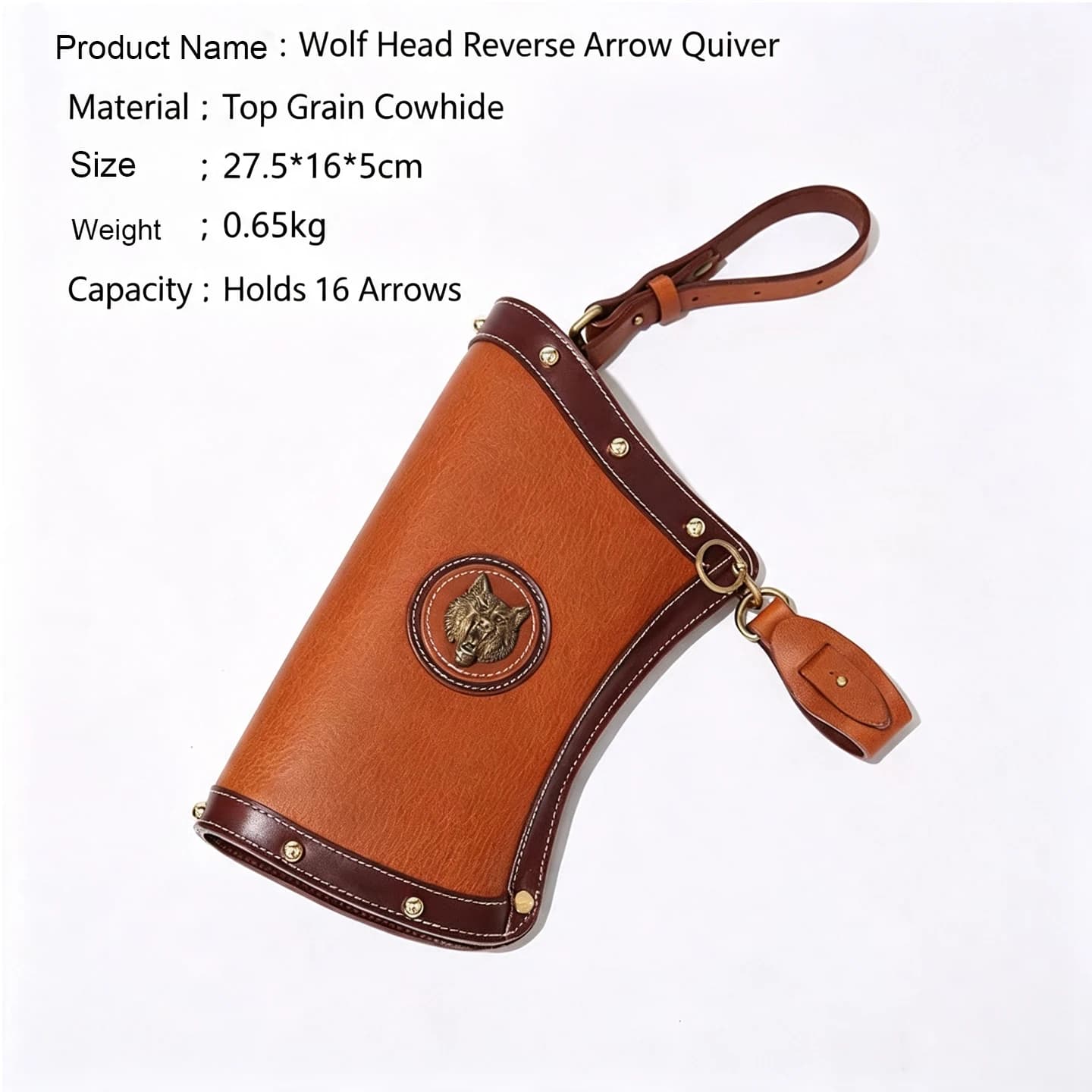 Handmade leather arrow quiver, traditional leather arrow bag, high-quality longbow recurve bow, American hunting waist-mounted s
