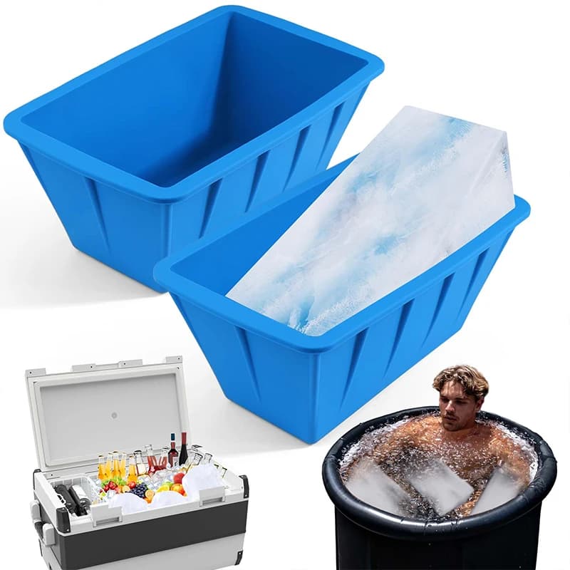 Stampi per cubetti di ghiaccio extra large da 1 pezzo Stampi per cubetti di ghiaccio grandi in silicone per vasca con immersione fredda, vassoi per cubetti di ghiaccio riutilizzabili per congelatore