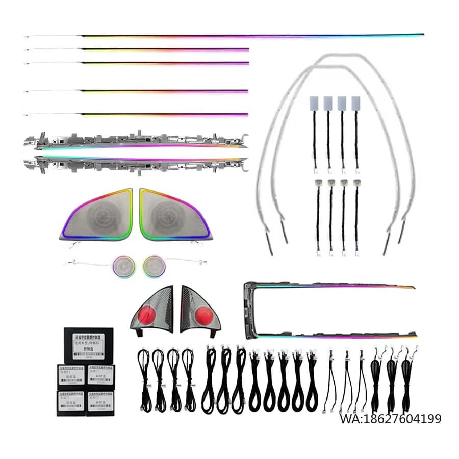 Kit di Illuminazione Ambientale Dinamica per Interni Model Y 2023-2024, Lampada Atmosfera LED con Coperture per Altoparlanti