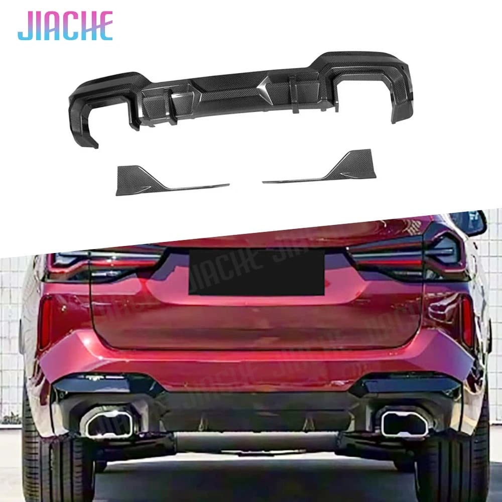 Diffusore Posteriore in Fibra di Carbonio Secca con Splitter Laterali per BMW G01 X3 M40i M Sport 2022-2025 Spoiler Diffusore Posteriore Auto