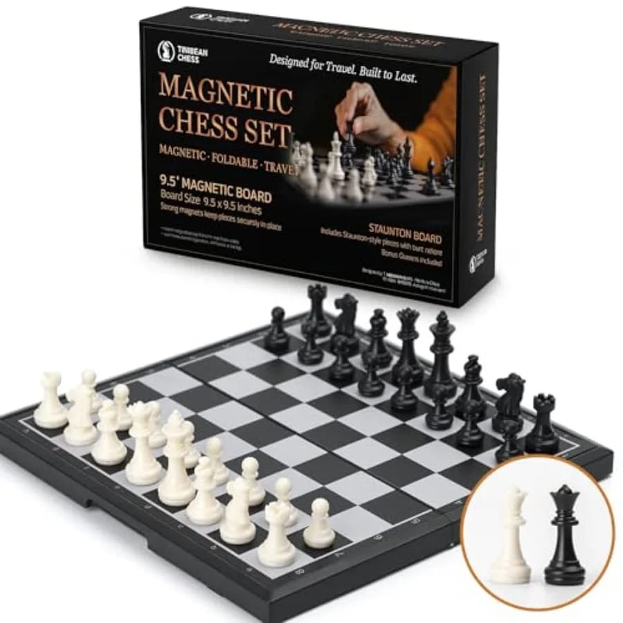 Magnetic Che et, 9." Foldable Board with a, taunton Piece, 2 Ea Queen, Travel Che Game for Kid and Adul