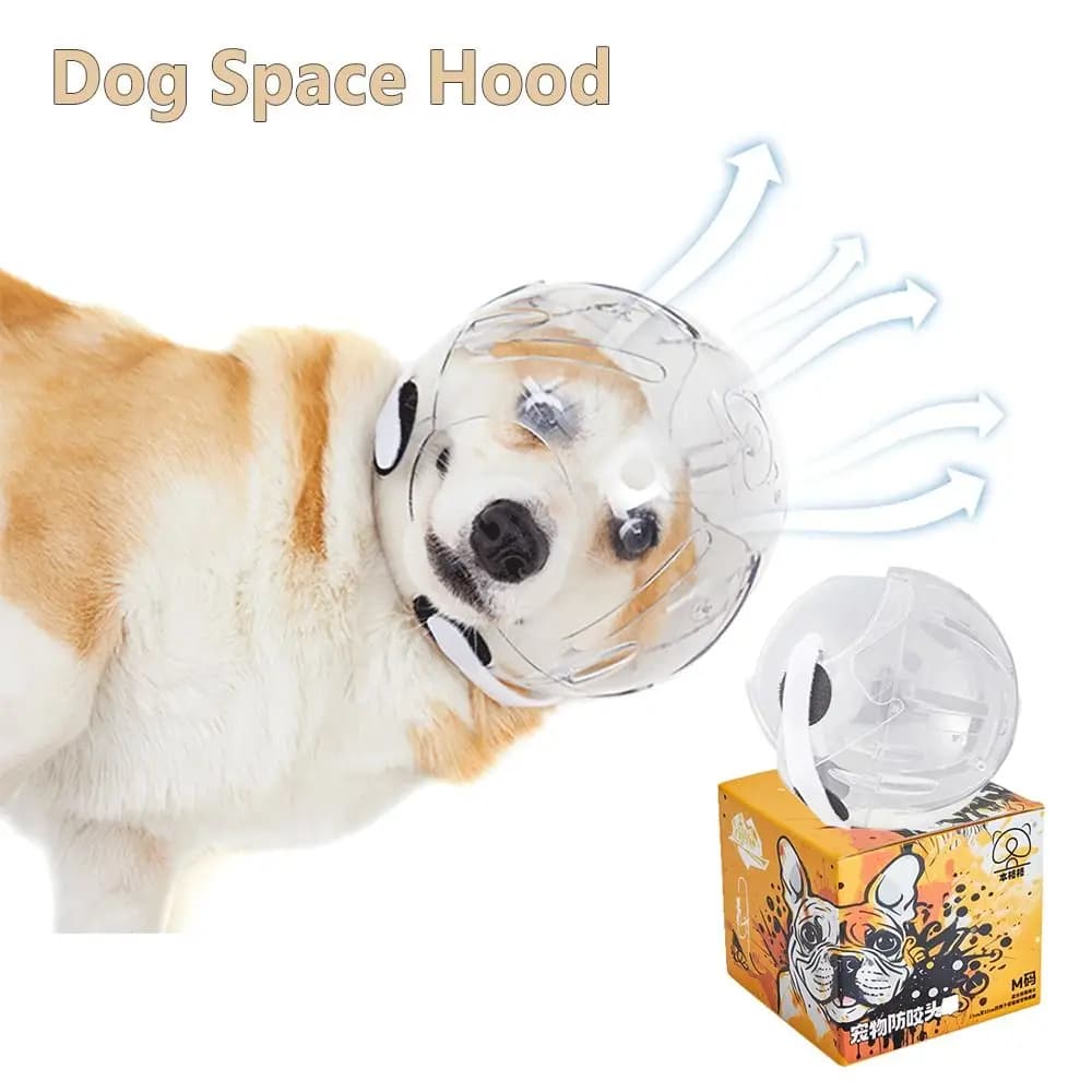 Museruola trasparente per fermare l'abbaio per cani, per smettere di abbaiare, maschera anti-morso per cani, casco, accessori per toelettatura animali traspiranti