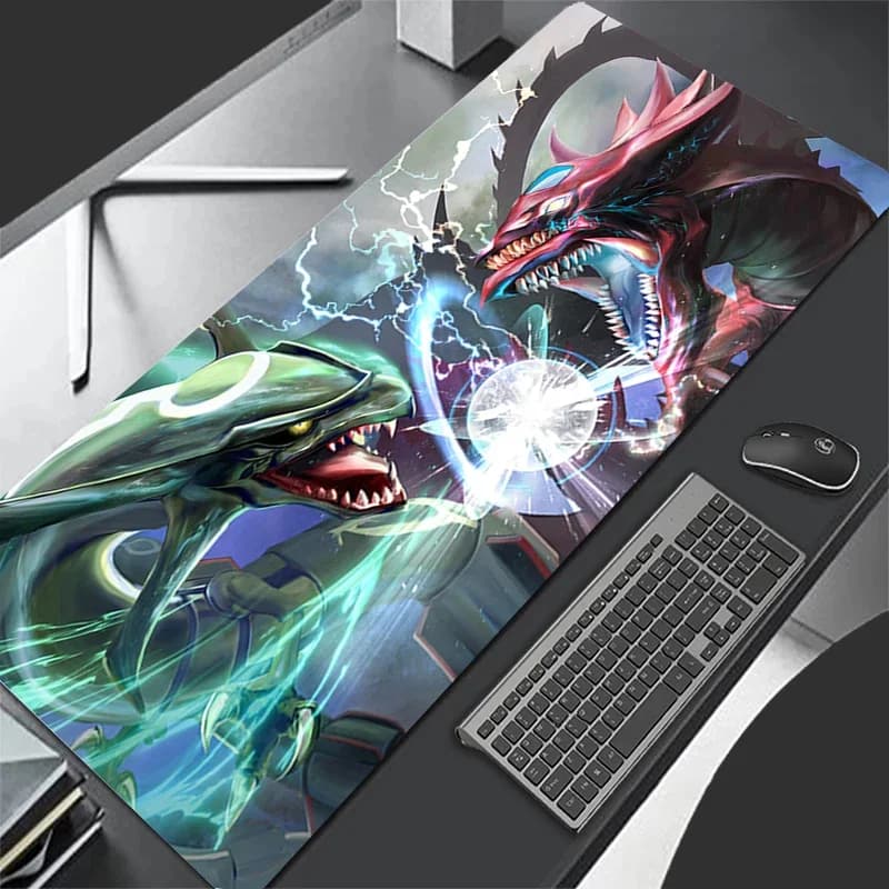 Tappetino per mouse da gioco in pelle stampata ad alta definizione Tappetino per tastiera Tappetino per mouse per PC Tappetino per mouse Pokemon Rayquaza Tappetino per scrivania esteso per laptop