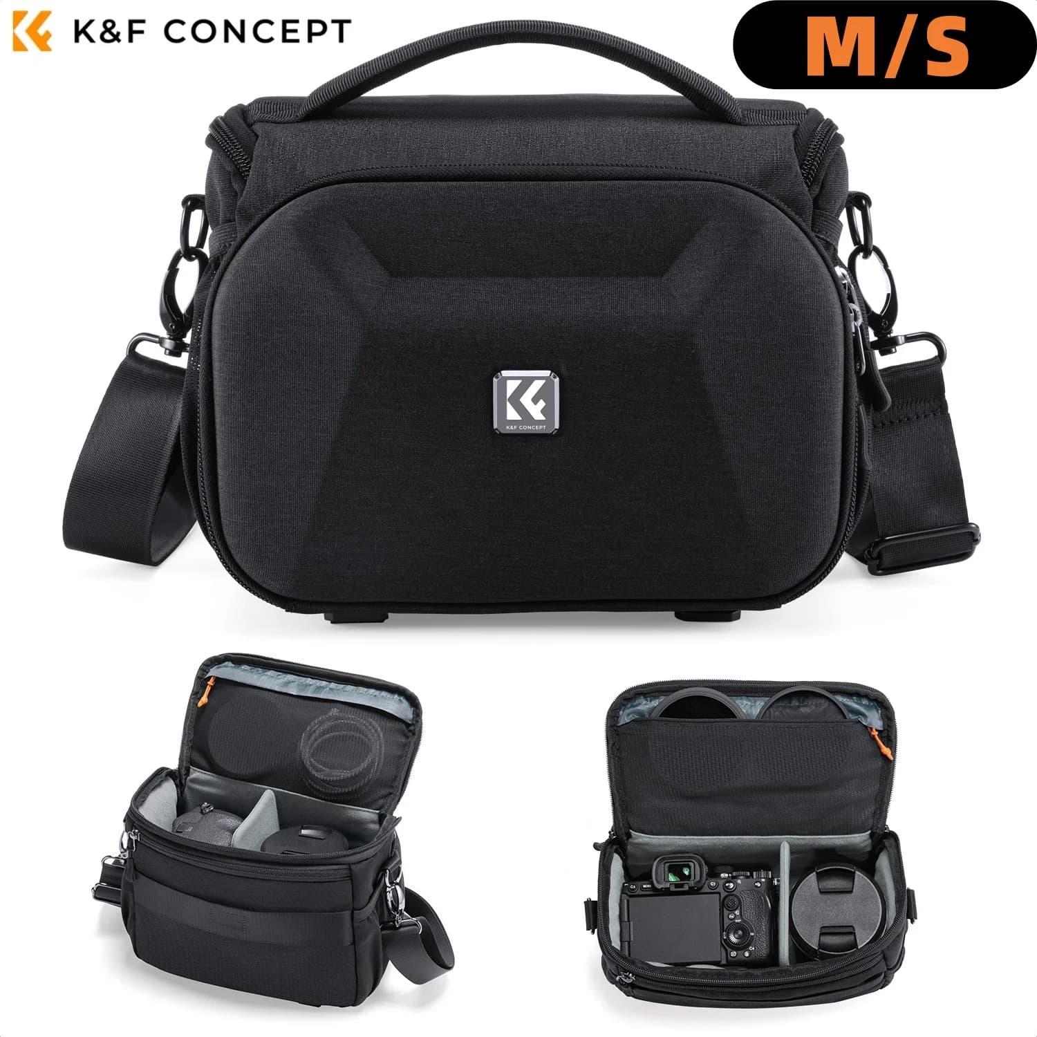 Borsa a Tracolla Leggera e Resistente K&F CONCEPT, Impermeabile, per Fotocamere Sony Canon DSLR/SLR