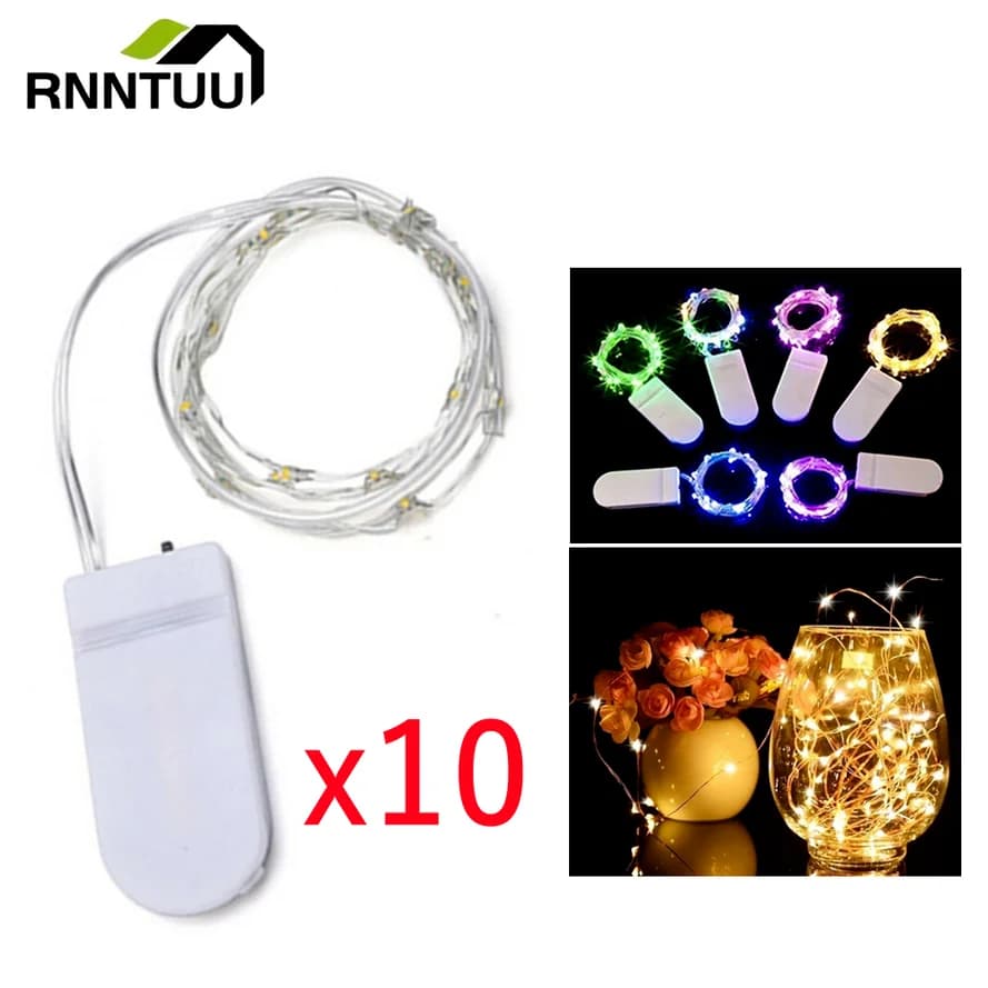 10/PCS 5M/3M LED Lanterna di Natale Lampada da fiaba Lanterna Torta Confezione regalo Stella creativa Luce della stringa Batteria Filo di rame Luce