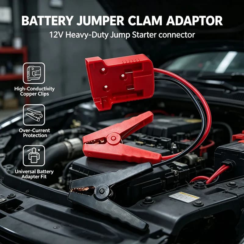 Cavo Adattatore per Avviamento di Emergenza per Batteria Milwaukee 18V con Clip a Coccodrillo, Accessori per Utensili