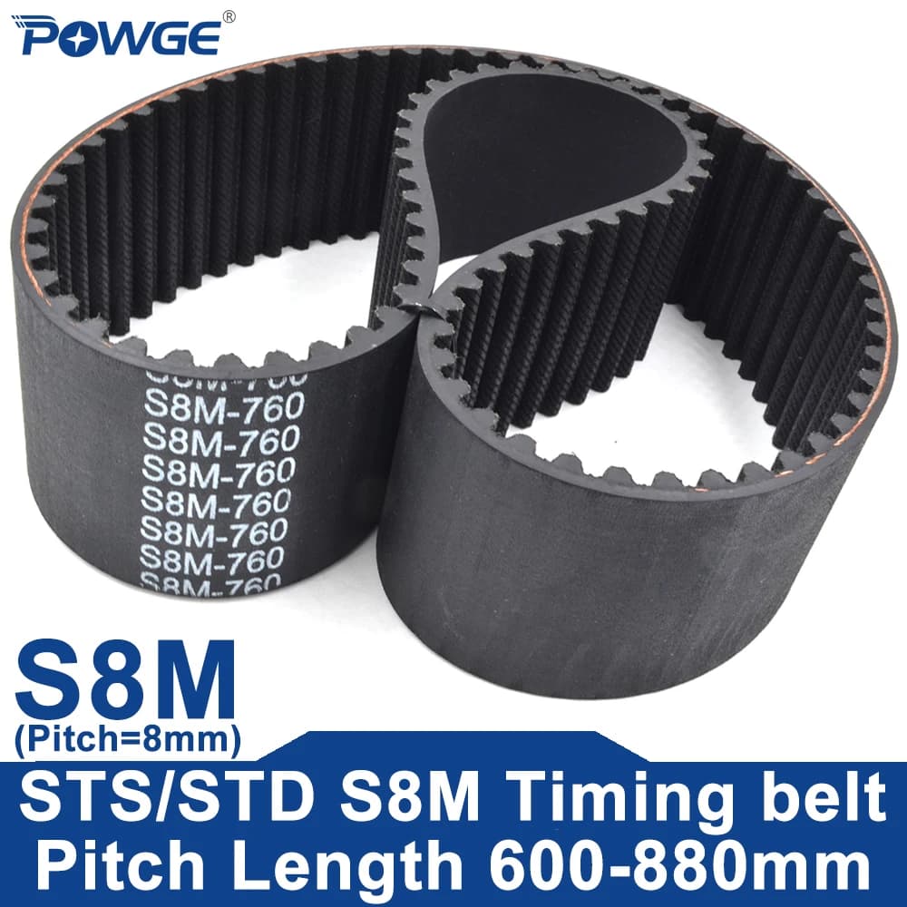 POWGE STD S8M Cinghia dentata Lp=600-880mm 608 616 624 632 640 648 656 664 672 680 688 696 704 712 720 728 736 744 752 760 768 776