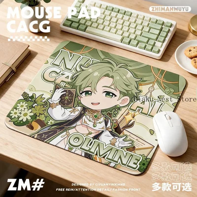 NU: Carnival Olivine Yakumo Edmond Quill Mouse Pad Large Gaming Desk Mat Non‑Slip Keyboard Mat Desk Accessory Collectible Gift