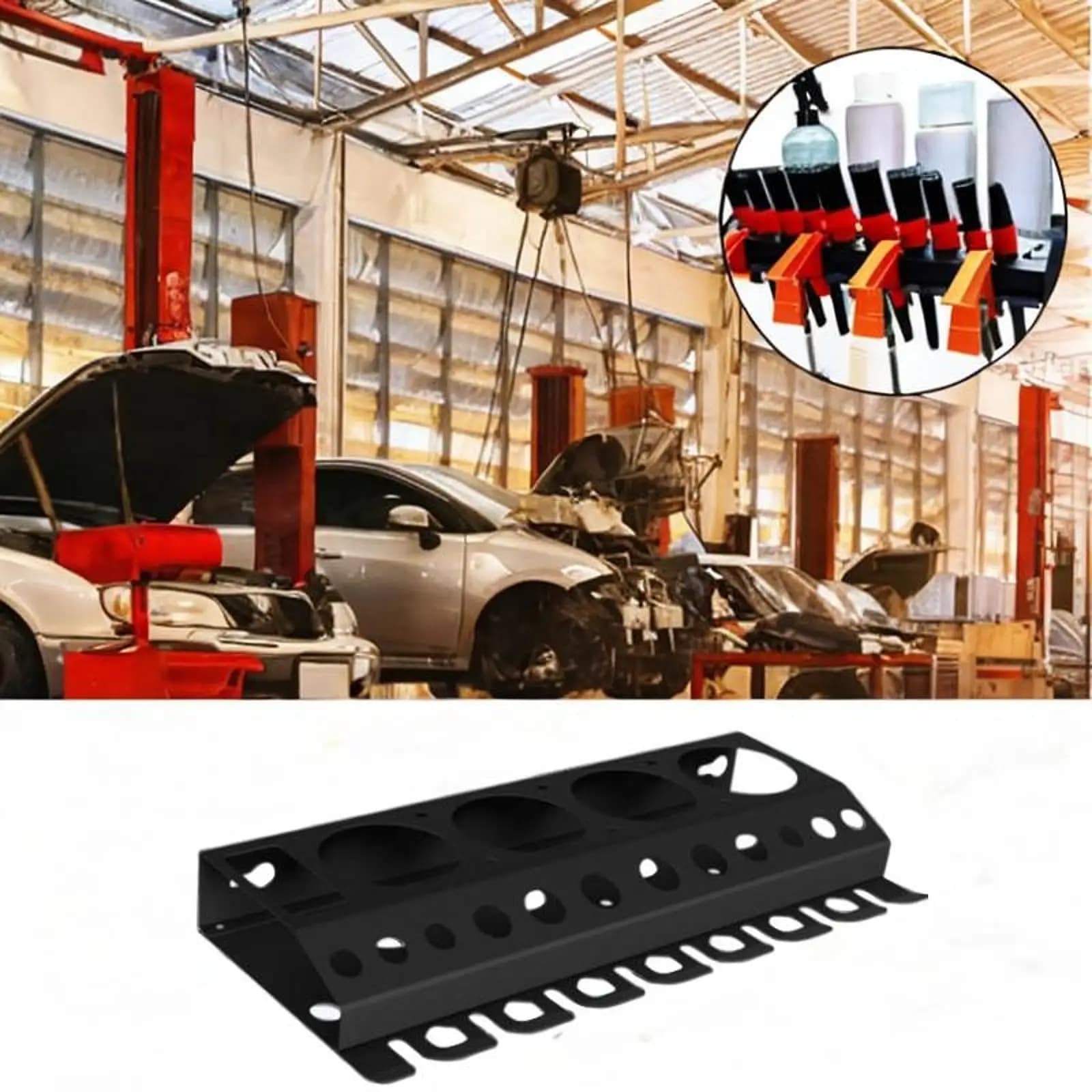 Porta Flaconi Spray da Parete, Organizzatore per Bottiglie Spray Facile da Installare, Stabile e Salvaspazio per Auto e Negozi di Bellezza