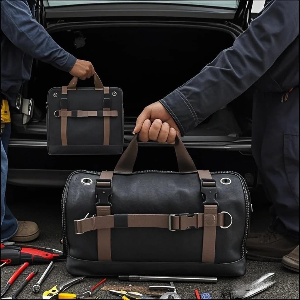 Wear-resistant Oxford cloth large-capacity roll-up hand tool bag, multi-functional large-capacity outdoor work handbag