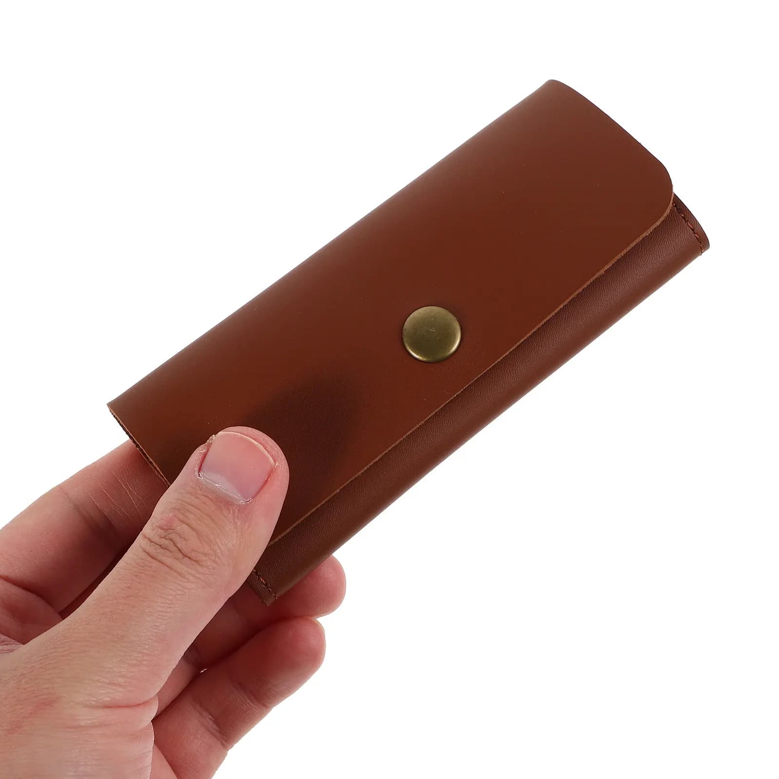 Brown Fake Guitar Pick Holder Case with Built-in Stand Plectrum Storage Box for Musicians Guitar Picks Organizer