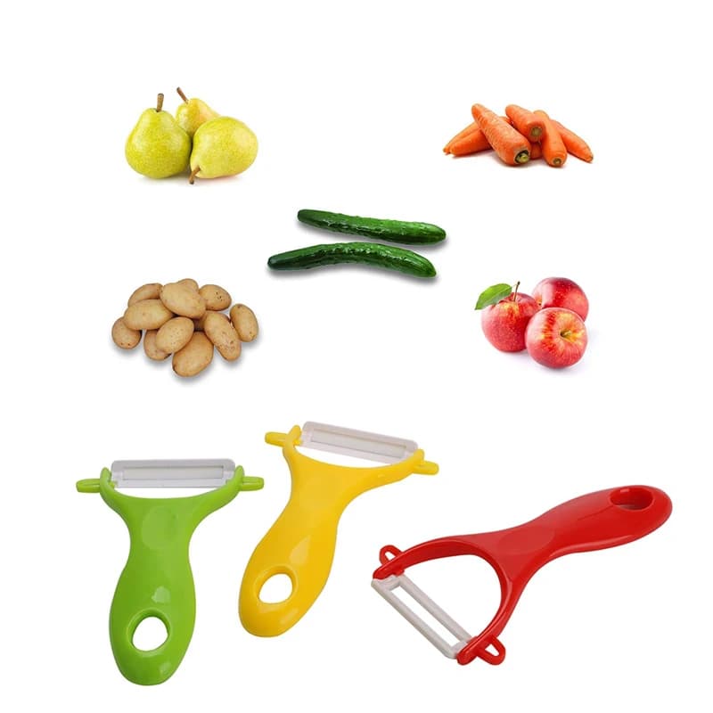 Pelapatate in Ceramica a 4 Colori, Utensile da Cucina per Pelare Verdure, Frutta, Patate, Carote, Cetrioli KC0113