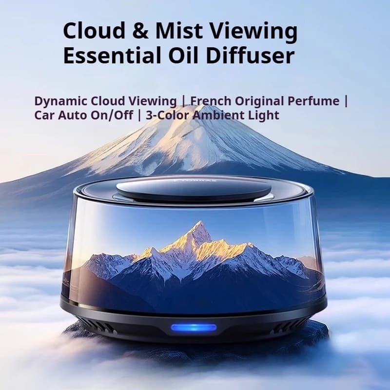 Y Snow Mountain Diffusore per auto Umidificatore Purificatore d'aria automatico con supporto per luce a LED Fuji Atmosfera Decorazione per aromaterapia domestica per auto