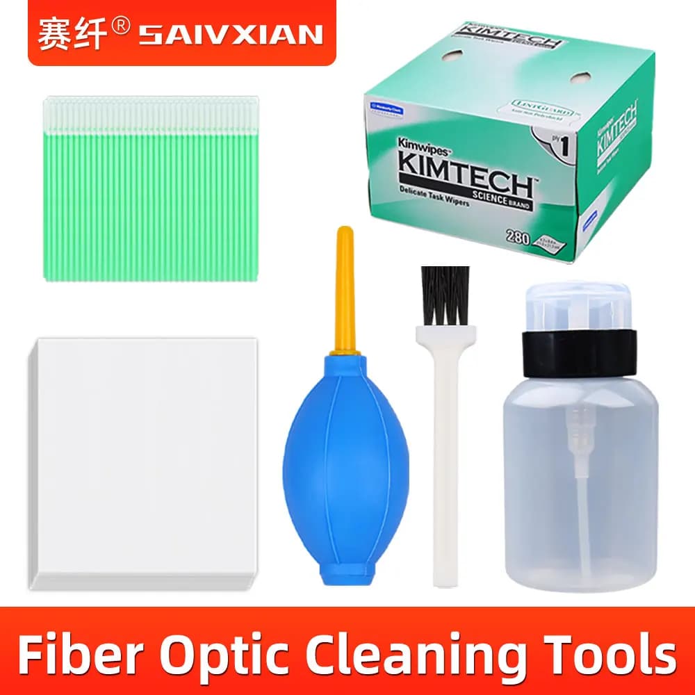 Bastoncini per pulizia in fibra ottica Tamponi per fibra ottica per connettori LC/SC/FC/ST da 1,25 mm/2,5 mm Strumento FTTH per asta di pulizia in fibra da 100 pezzi