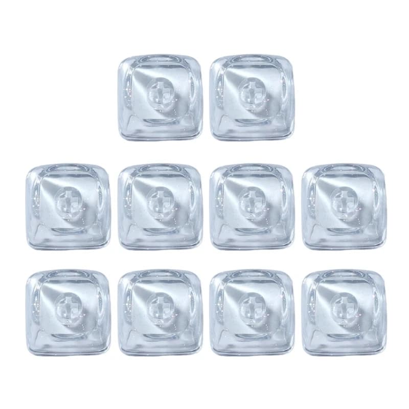 10PCS Mechanical Keyboard Blank Keycap Set 1U MOA Profile, Clear Accent Keycaps with Stem Mount