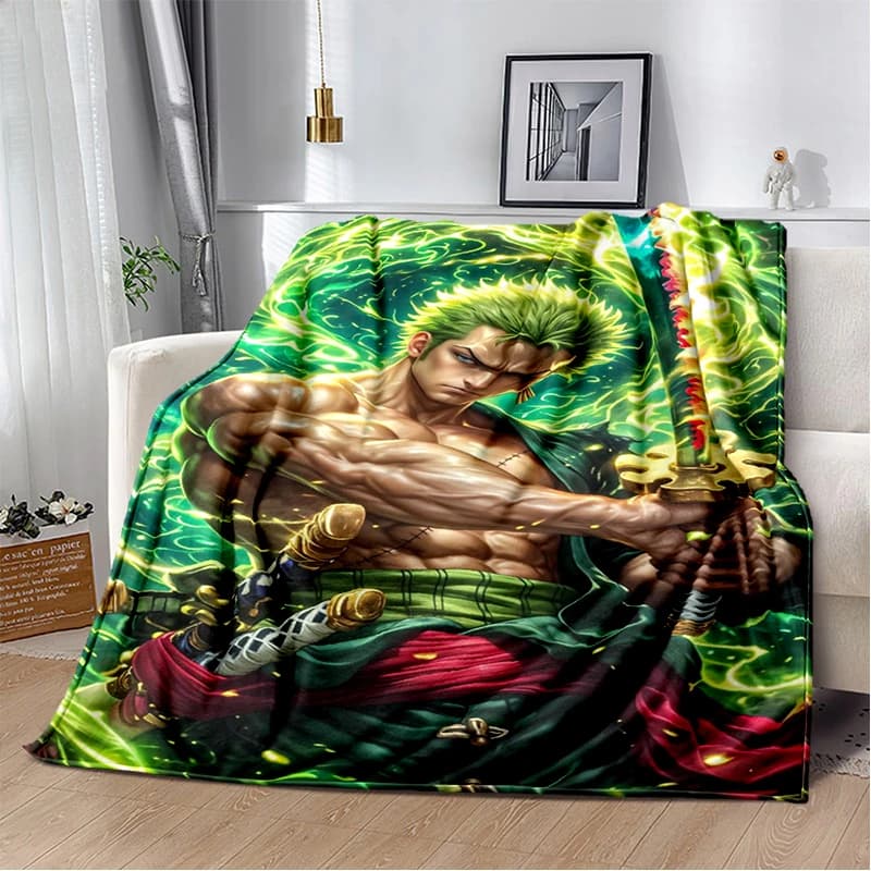 Coperta in Flanella 3D One Piece Cartoon Anime, Morbida e Calda, per Camera da Letto, Soggiorno, Letto, Campeggio, Picnic, Ufficio, Regalo per Bambini