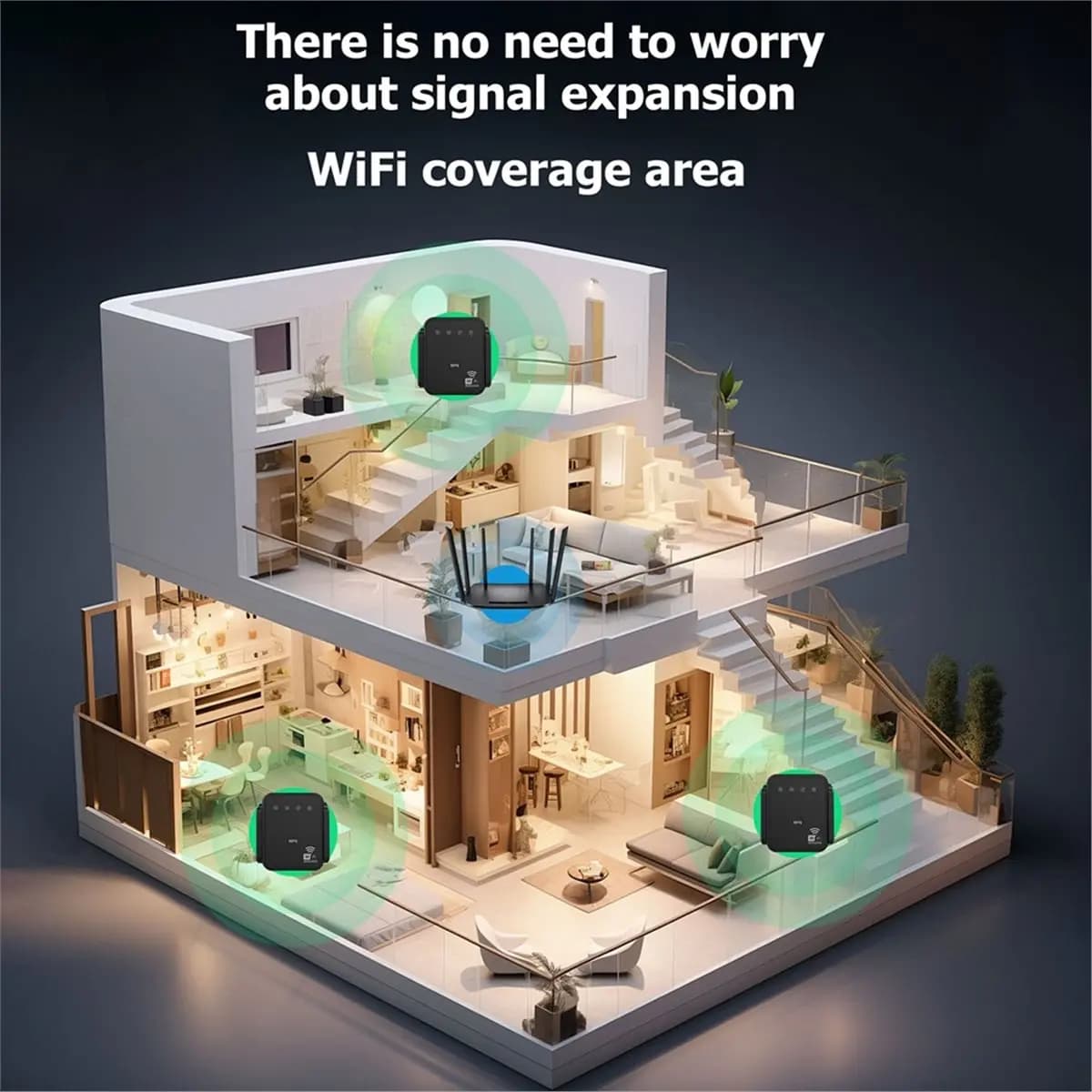 RECOMMENDATION 300Mbps WiFi Repeater, 2.4GHz, Wireless Signal Booster, WiFi Signal Extender for Home Walls EU Plug