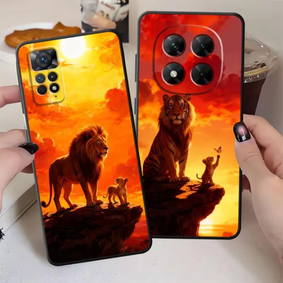 Case for Xiaomi Redmi Note 14 K80 13 Pro Plus A4 A5 A3 14C 10 A1 9 8 7 12 11 12C 13C Phone Cover A1 A2 K40 Lion And Tiger Cool