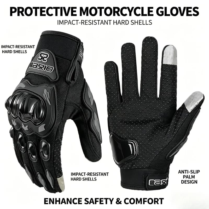 Guanti da Moto per Uomo Antiurto con Touch Screen per Tutte le Stagioni, Estate Primavera Autunno, Fuoristrada Motocross Racing