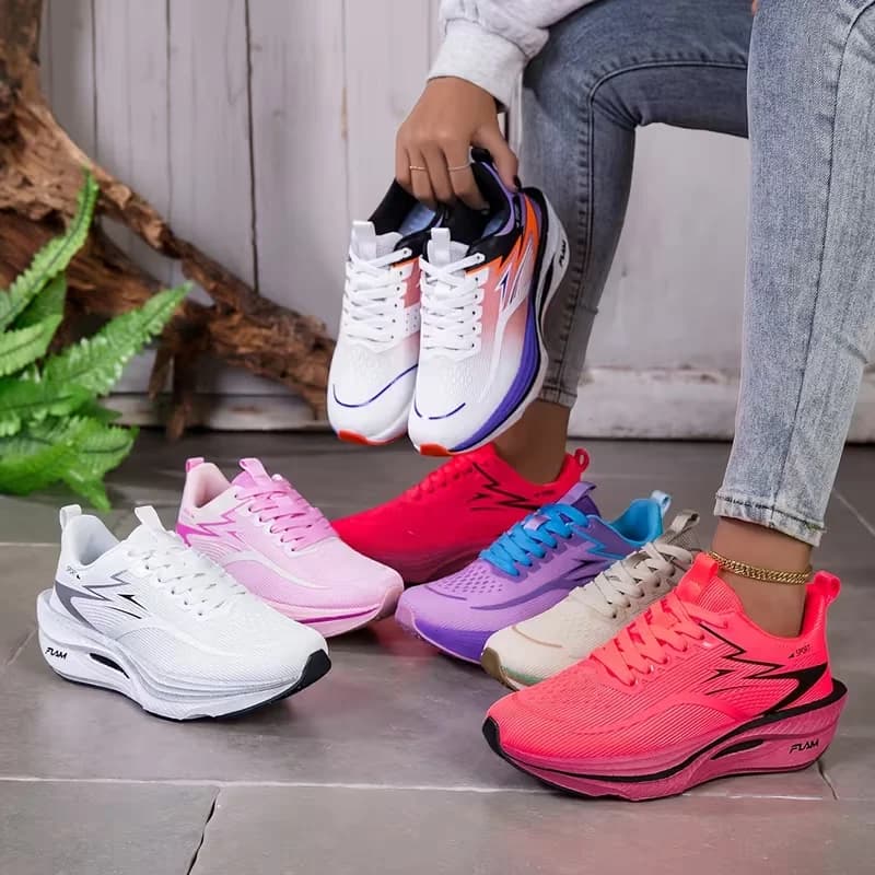 Sneakers da Donna 2026 Traspiranti in Maglia, Comode Scarpe Basse con Lacci, Alla Moda Casual per Outdoor e Corsa