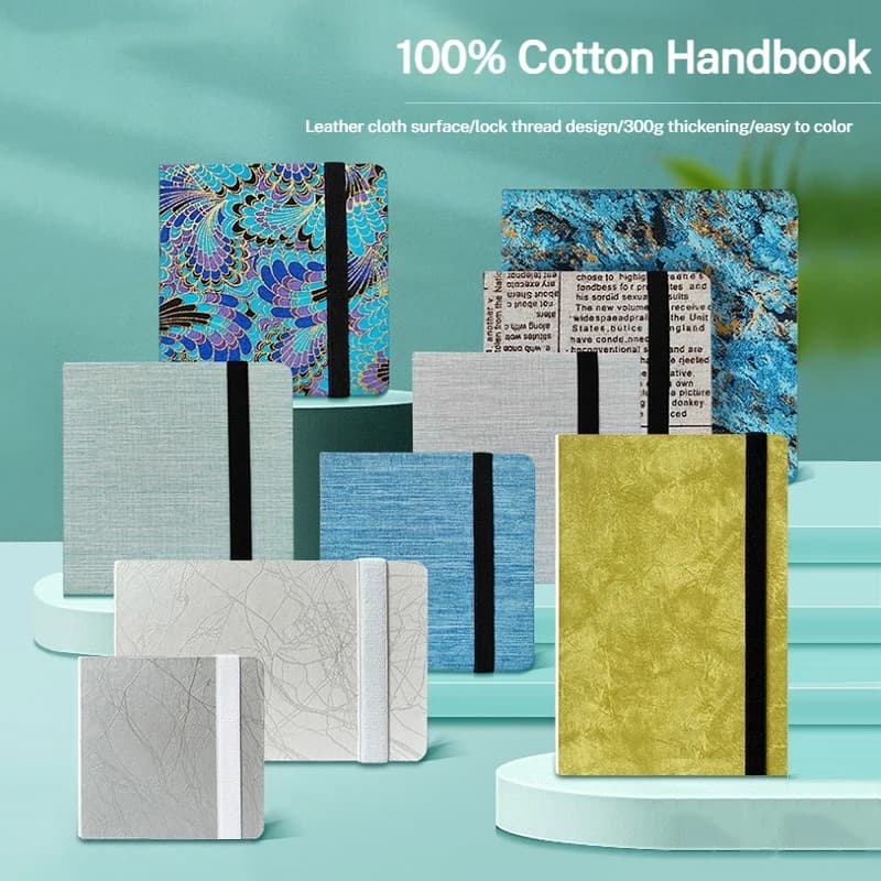 POTENTATE 100% Cotton Square Watercolor Paper Book 24 Sheets 300g Art Painting Drawing Paper Sketchbook Journal Drawing Notebook