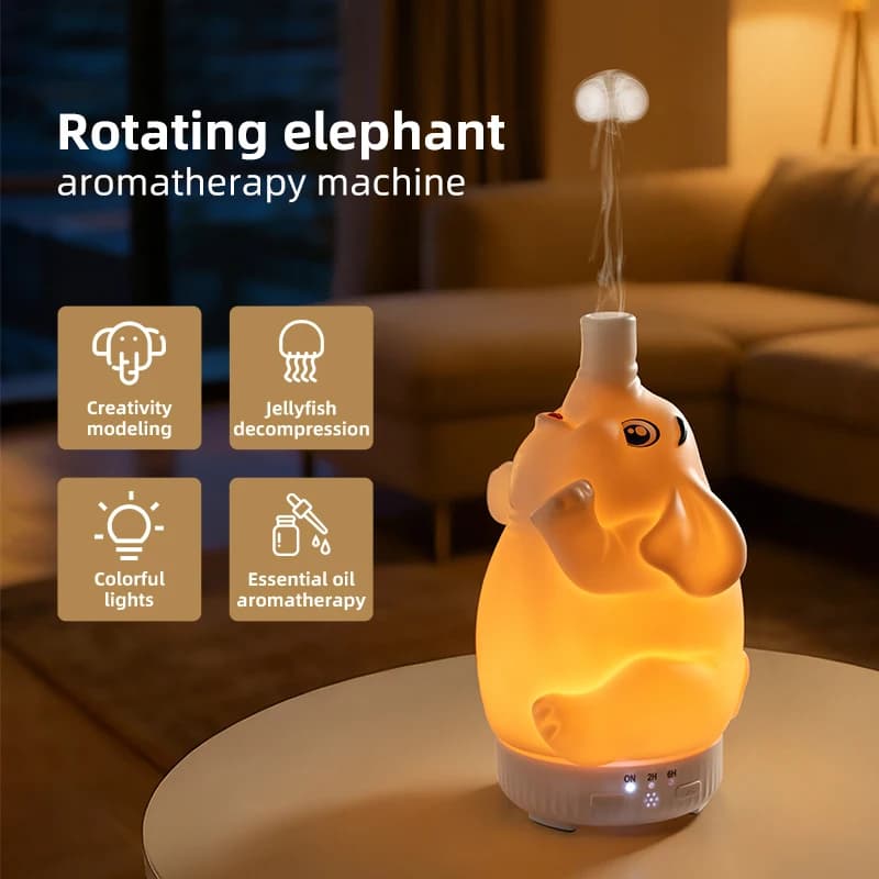Diffusore di Aromi a Forma di Elefante, Umidificatore con Telecomando, Diffusore a Nuvola per Regalo e Decorazione Casa