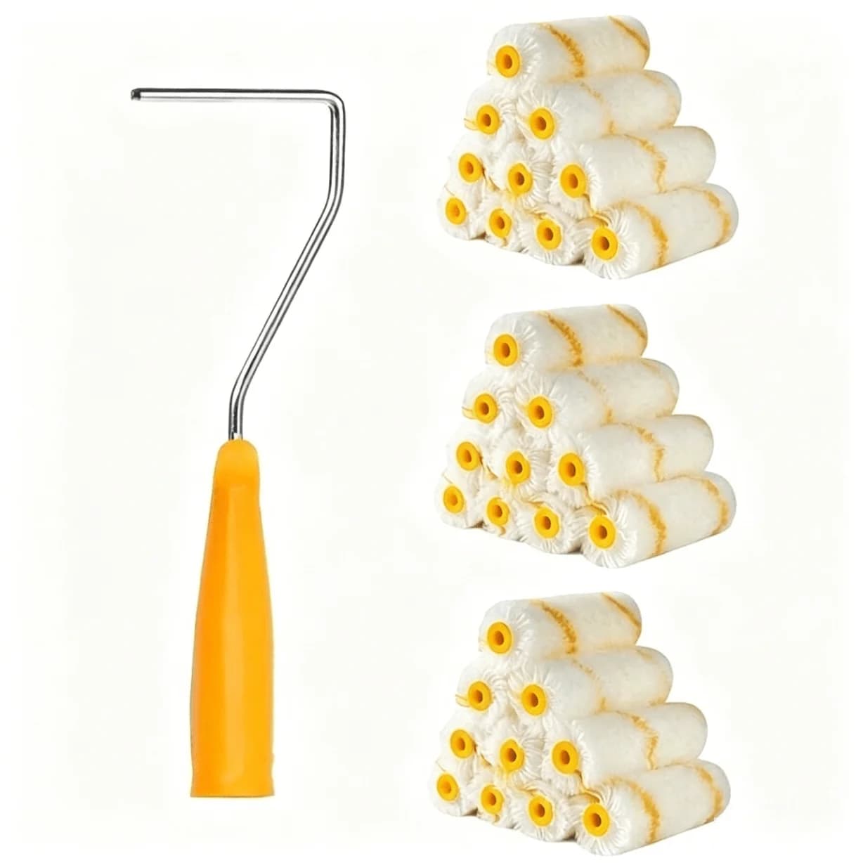 28/22/11/4/1pc, Ultra-Fine Fiber Home Paint Roller Brush Set, Non-Shedding Professional Sponge Roller Brush Set, High Absorbency Household Paint Roller Brush Set - Ultra-Fine Fiber Roller, High Absorbency Mini Fabric Roller, Lightweight Metal Handle And