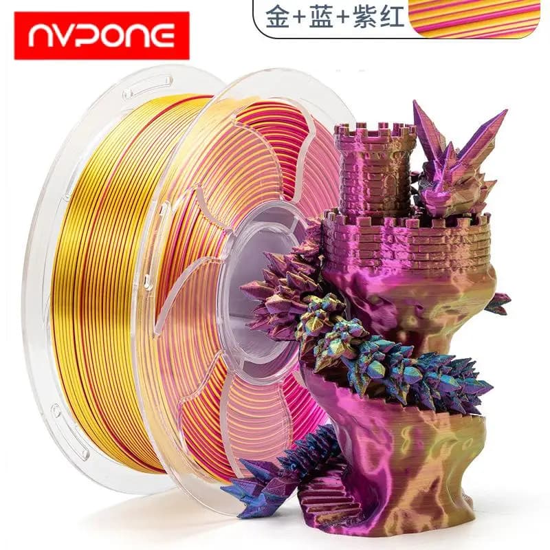 250G Tricolor Silk PLA 3D Printer Filament for 3D Filament Sky Blue&Yellow Filament for 1.75mm Multicolor 3D Printing Filament