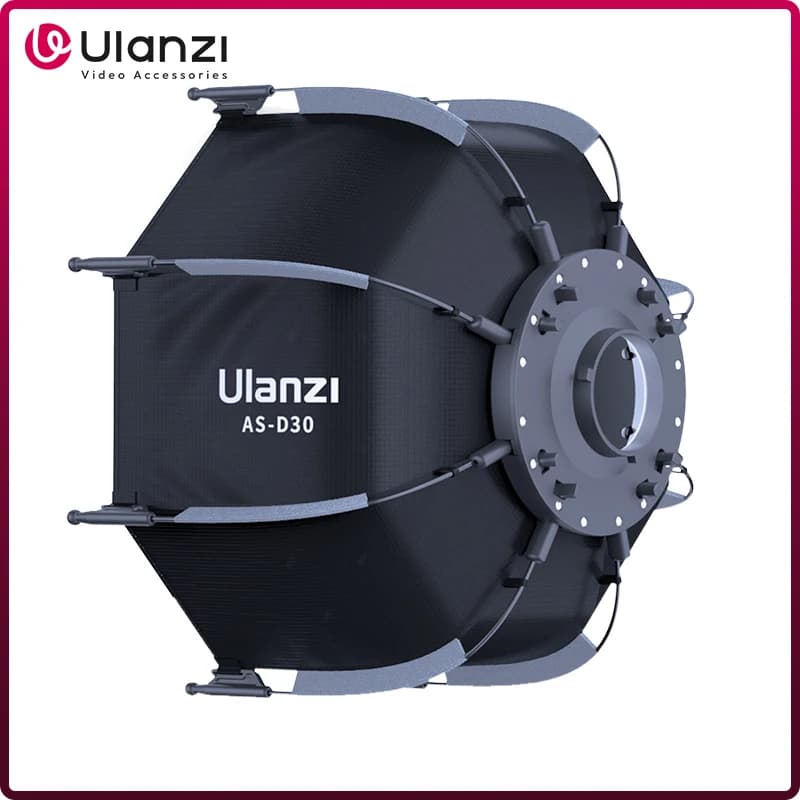 Ulanzi AS-D30 Softbox ottagonale da 30 cm Mini Bowens Mount Softbox con griglia a nido d'ape a sgancio rapido per Ulanzi LT028 LT005 COB Light