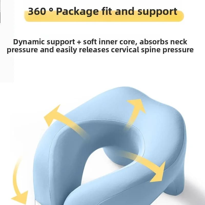 Cuscino da Viaggio Premium a Forma di U in Memory Foam Puro, Cuscino per Collo per Aereo, Ufficio, Pisolino, Supporto Cervicale per Testa e Collo