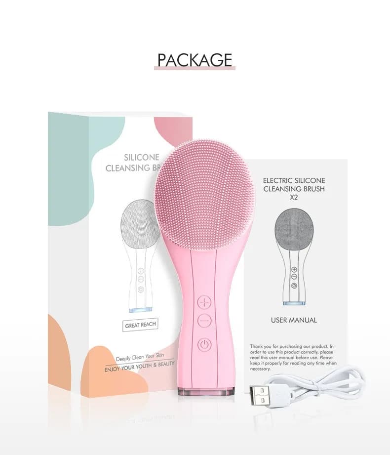 Spazzola elettrica per la pulizia del viso Dispositivo per infusione 2 in 1 Spazzola per la pulizia di ricarica Uso domestico Pulizia del viso vibrante impermeabile B