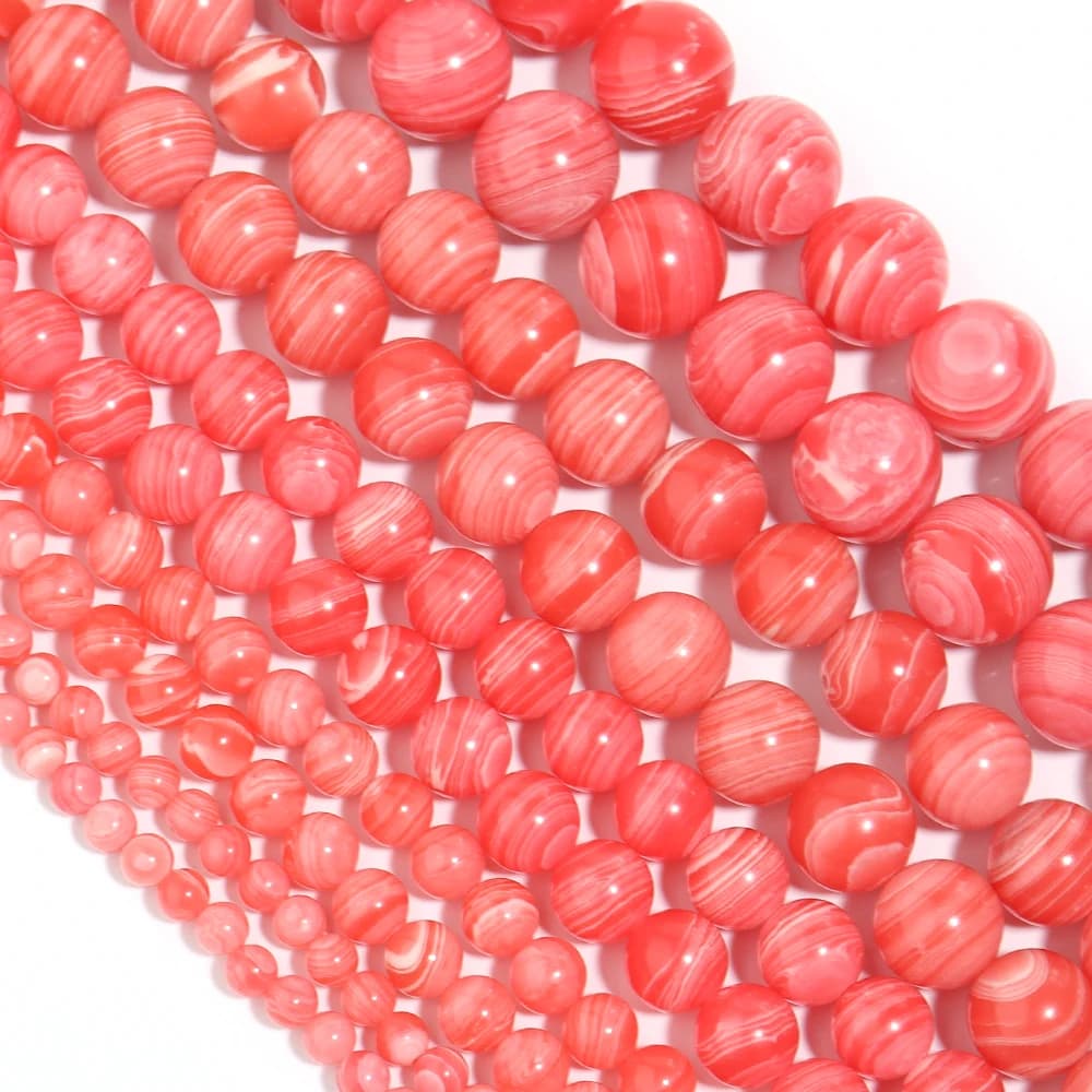 1 filo rosso rodocrosite perline di pietra agate rotonde perline di pietra perline distanziatrici allentate per gioielli fai da te che fanno orecchini braccialetto